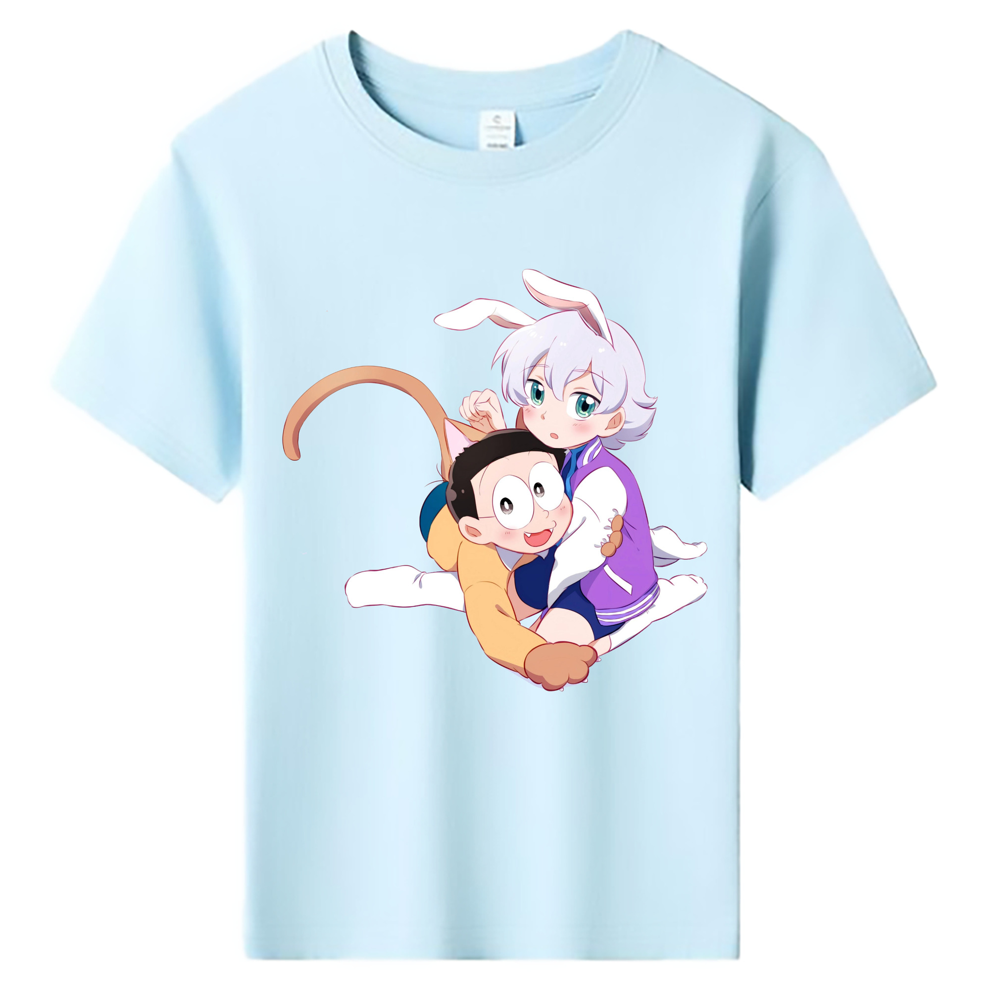 （画像用） ドラえもん 野比 のび太 Doraemon Nobita Nobi 綿100％キッズTシャツ（フロントプリント）